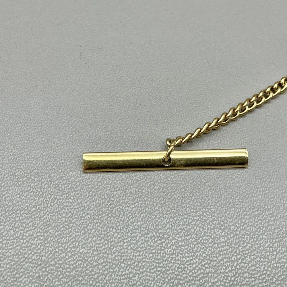 Vintage Gold Tone Golf Tie Pin Tie Tack Chain Bar Men's Novelty Accessory